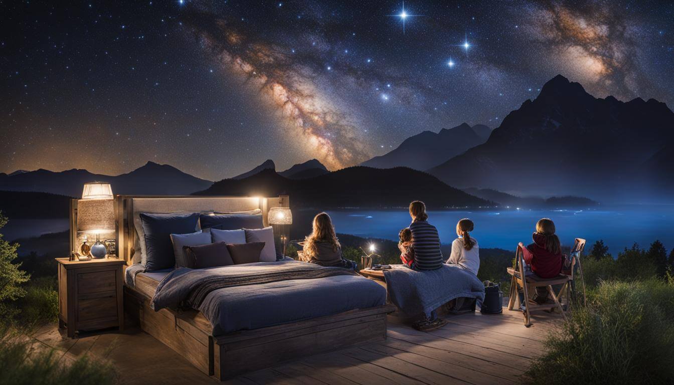 Stargazing under a night sky